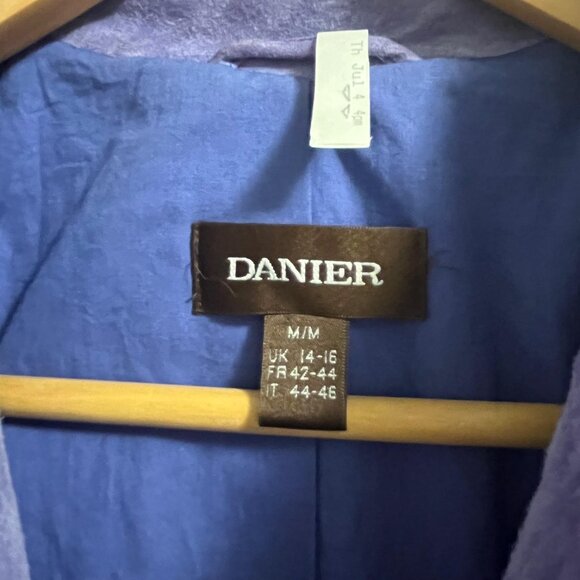 Danier Suede Leather Moto Jacket Womens M Purple Asymmetrical Full Zip - Picture 4 of 16